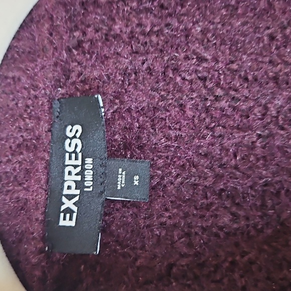 Cozy Women's Purple Sweater 💜 Express London Purple Half-Zip Sweater (XS) - Picture 2 of 8